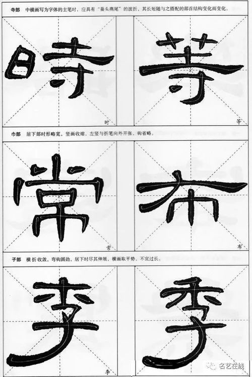 汉隶 曹全碑 米字格选字帖,笔法详解,适合初学隶书的朋友 