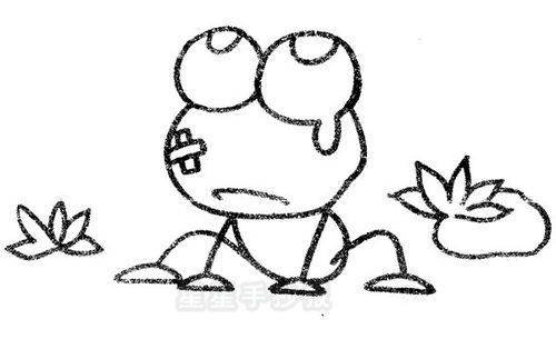 可爱的青蛙简笔画 