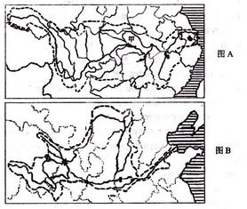 河流对人们的生产生活有着不可替代的意义 读下图完成下列任务 1 通过观察图A B两条河的流向,可以得出我国地势的总特征是 2 A河流的中下游地区航运价值大 