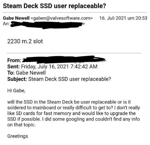 新闻 Steam Deck内置硬盘确认为M.2 2230 