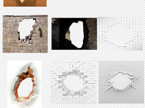 破墙而出效果墙体裂开裂缝裂痕海报素材背景图片