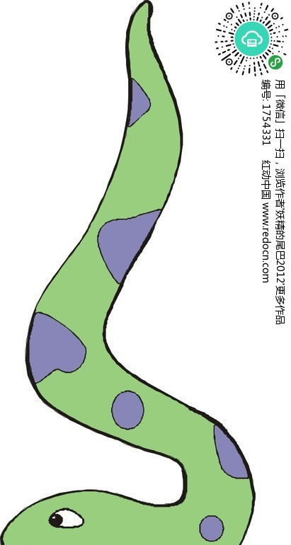 一条绿色的小蛇手绘矢量素材EPS免费下载 编号1754331 红动网 