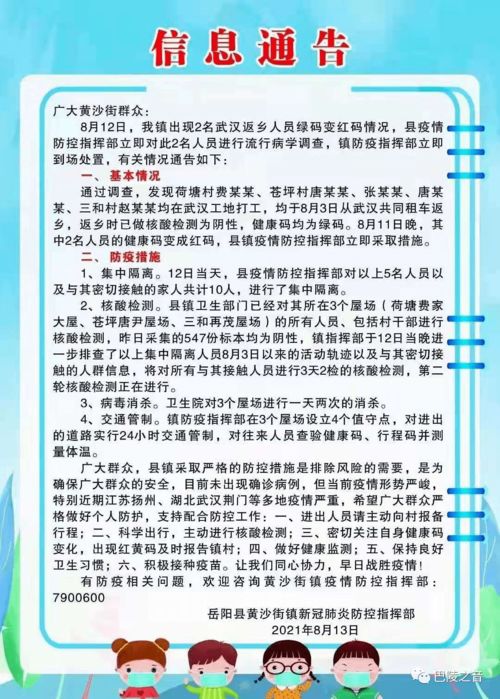 网传岳阳县2名武汉返乡人员绿码变红码 官方通告来了