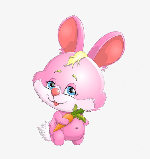 小兔子吃胡萝卜 卡通兔子素材 