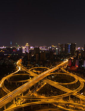 黄色灯光立交桥夜景图片 黄色灯光立交桥夜景设计素材 红动中国 