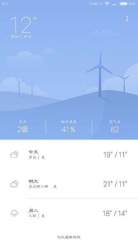 深圳今天的天气预报 