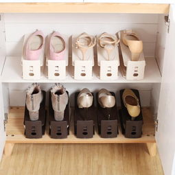 日本KINBATA可调节鞋架塑料鞋盒双层鞋托鞋柜收纳可拆卸鞋子2只装
