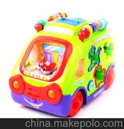汇乐益智玩具 动物智力巴士玩具车 万向 音乐电动玩具车 859