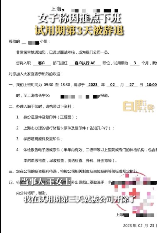 上海女子 准点下班被辞退 一案获胜诉,前公司需支付双倍赔偿金