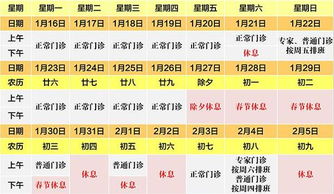 2017年春节上海各大医院门诊安排 