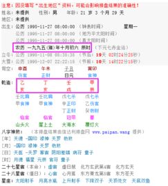 1995年农历十月初六早上7至9点生生辰八字 