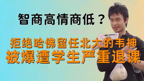 智商高情商低 北大韦神再度翻红,学生频繁退课被网友吐槽 