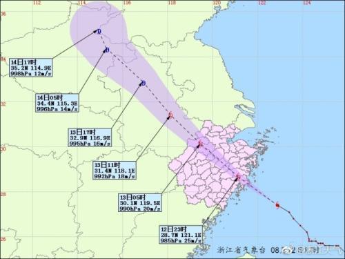 台风 摩羯 加强为强热带风暴 预计上半夜登陆浙江