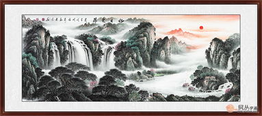 家中客厅如何挂画,国画山水画就是这么美