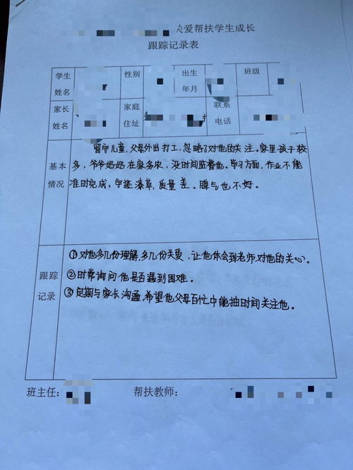 帮扶留守儿童事例范文（小学教师帮扶贫困生记录？）