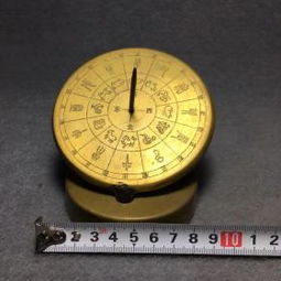 铜日晷仪 日晷罗盘 古时时间测量指南天文计时器风水摆件重1296克 