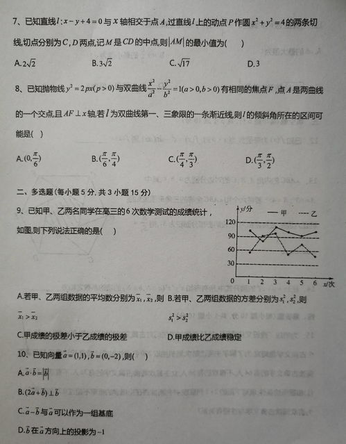 宁一高三数学三月周测一 历史类和物理类分开命制试卷