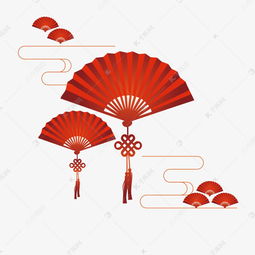 扇子红色扇子中国风打开的扇子素材图片免费下载 千库网 