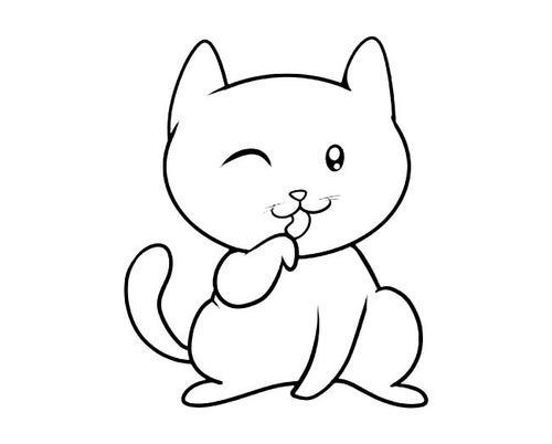 小猫简笔画卡通可爱小猫简笔画图片 简笔画 