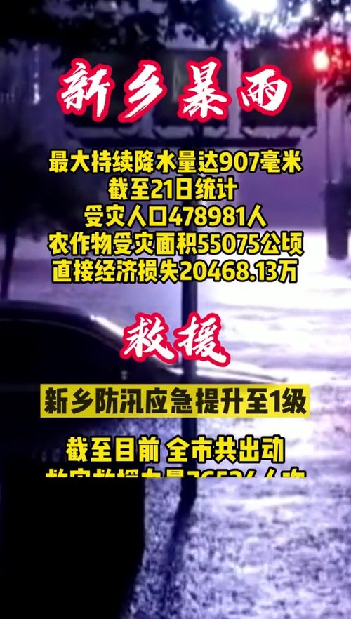 防汛应急升至1级 新乡召开防汛应急发布会,最大持续降水量907毫米 