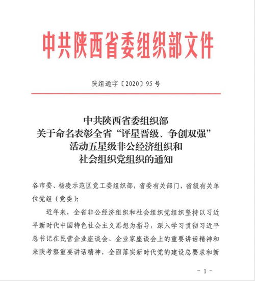 喜讯 延安12个非公和社会组织党组织荣获省委组织部 五星级 命名表彰