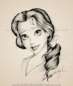 Belle Portrait drawing disney
