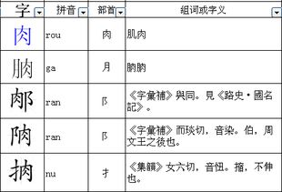 肉的加个偏旁 