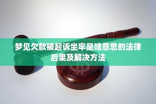 梦见欠款被起诉坐牢是啥意思的法律后果及解决