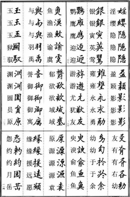 3000常用汉字异体字对比 按A Z 字母顺序排列 