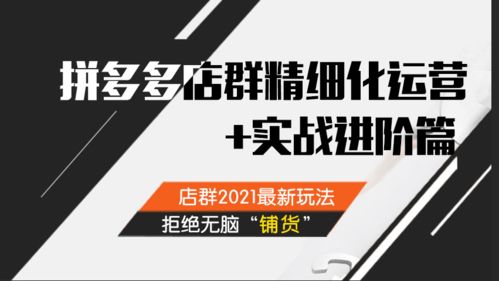 2021拼多多无货源店群精细化玩法,新手小白如何操作