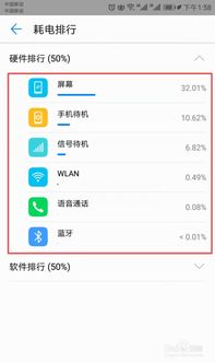 华为手机如何查看各软件和硬件的耗电排行
