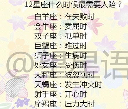 12星座女说这句话表示她们对你没兴趣,12星座什么时候最需要人陪