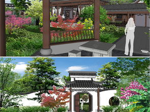 中式园林庭院景区景观规划su模型设计模型下载 
