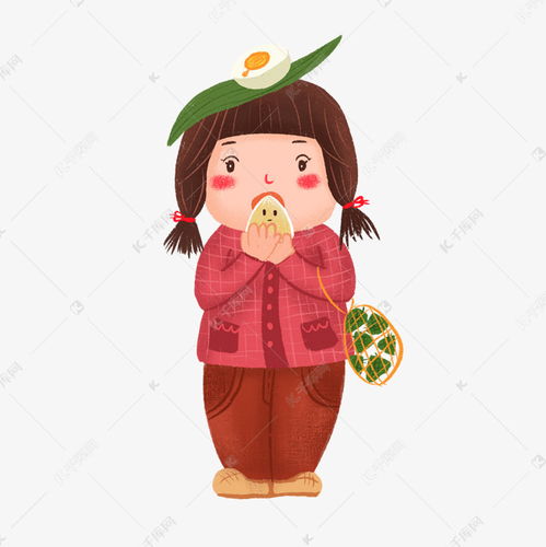 端午节小女孩吃粽子素材图片免费下载 千库网 