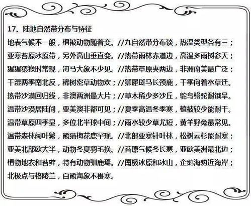 初中地理30个基础知识 17个分类口诀全总结,转给孩子看