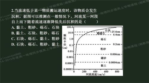 从上游到下游的颗粒由大到小 为什么 不是