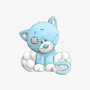 手绘毛绒玩具蓝色猫咪素材图片免费下载 高清卡通手绘png 千库网 图片编号5056829 
