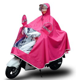 电动摩托车雨衣成人双帽檐雨披男女单人骑行加大雨衣