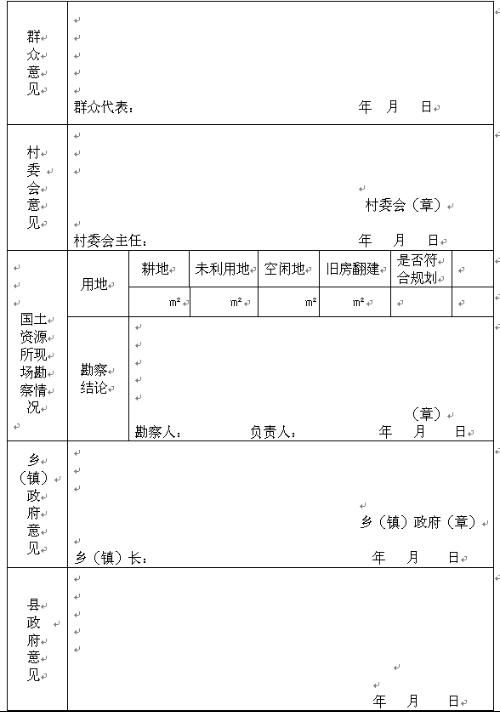 农村宅基地申请书 