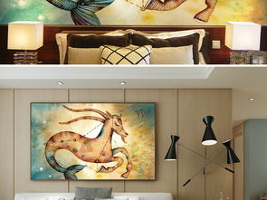 古典唯美星座之摩羯座电视沙发卧室背景墙图片设计素材 高清模板下载 45.64MB 电视背景墙大全 