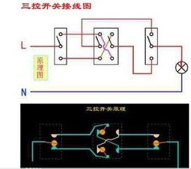 请问一灯多控 双控 三控 开关怎么接 求接线图 