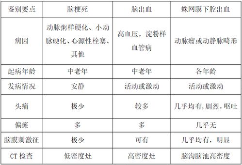 不同类型脑卒中的鉴别诊断 2022年临床医学专业本科水平测试 