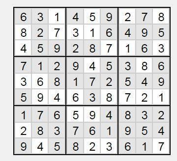 下面是数独游戏,请你用1至9个数字填满9 9的格子要求每一行每一列都用到1至9不能重复每个3 3的 