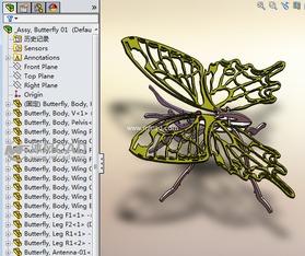 金属薄板拼图之蝴蝶模型