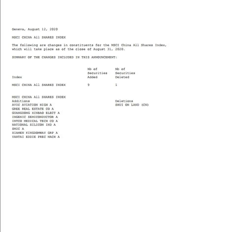 msci公布剔除14支股票是什么意思