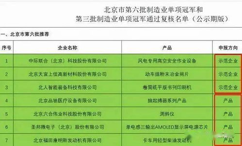 丰台这家企业入选工信部第六批 制造业单项冠军 名单