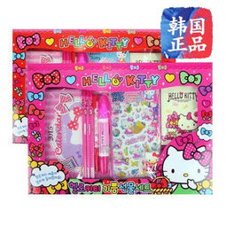 韩国进口正品HELLO KITTY凯蒂猫可爱卡通图案文具套装礼盒417791图片大全 邮乐官方网站 