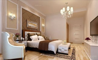 四居室现代简约卧室卧室背景墙 珊瑚天峰装修效果图 
