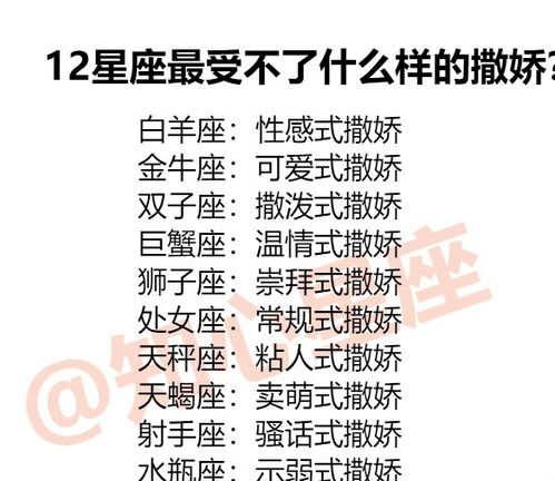 12星座最受不了什么样的撒娇 如何挽回12星座