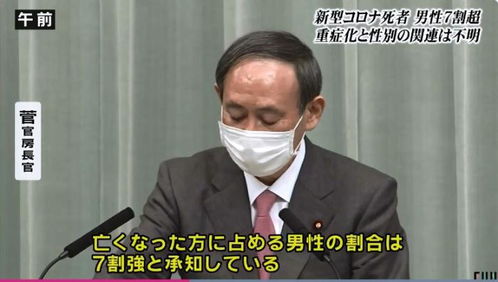 日官房长官 日本新冠肺炎死亡病例超7成为男性